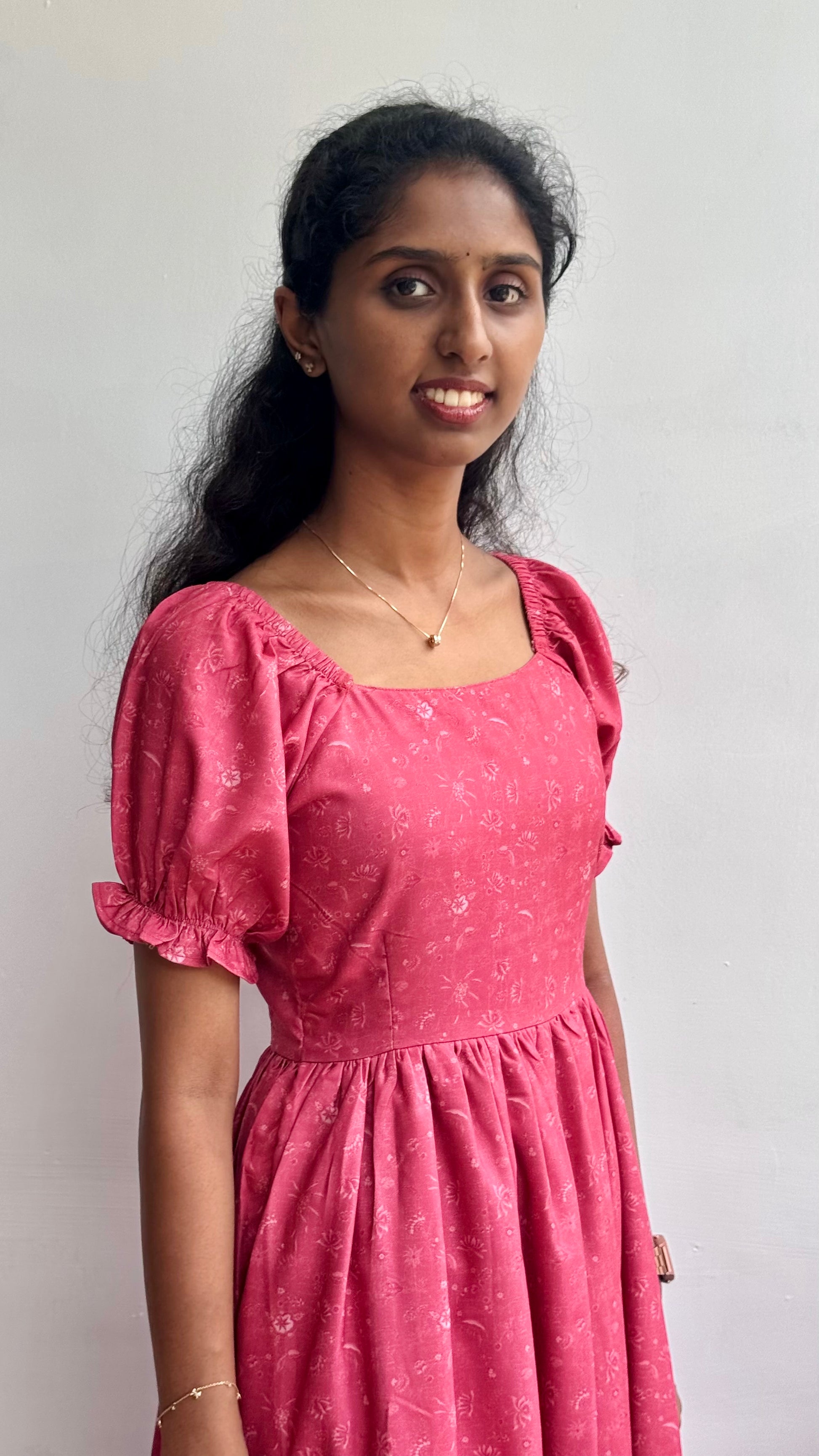 Red Maxi Dress With Puff Sleeves