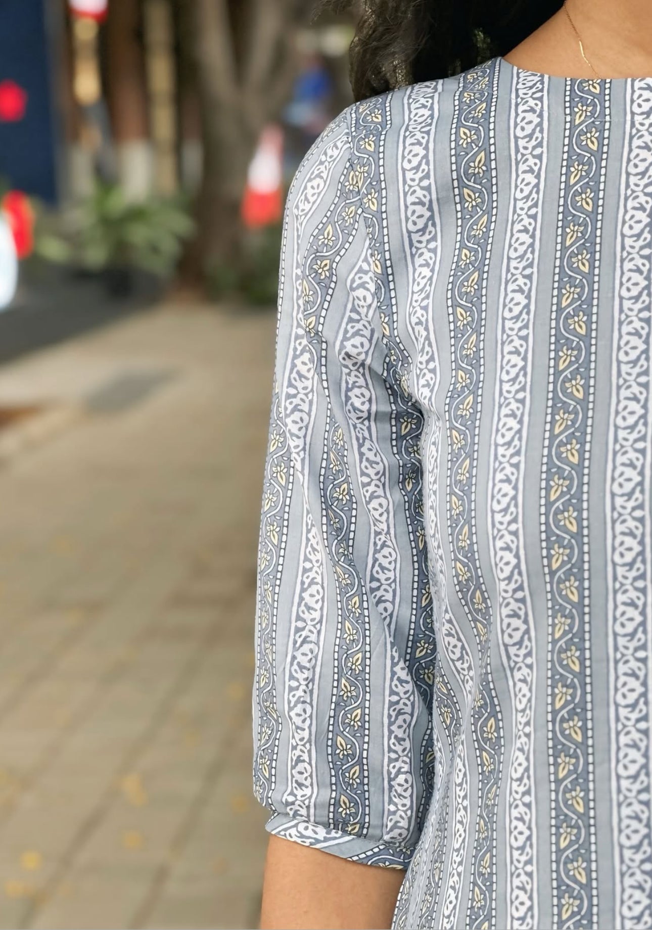 Grey Stripes Aline Dress