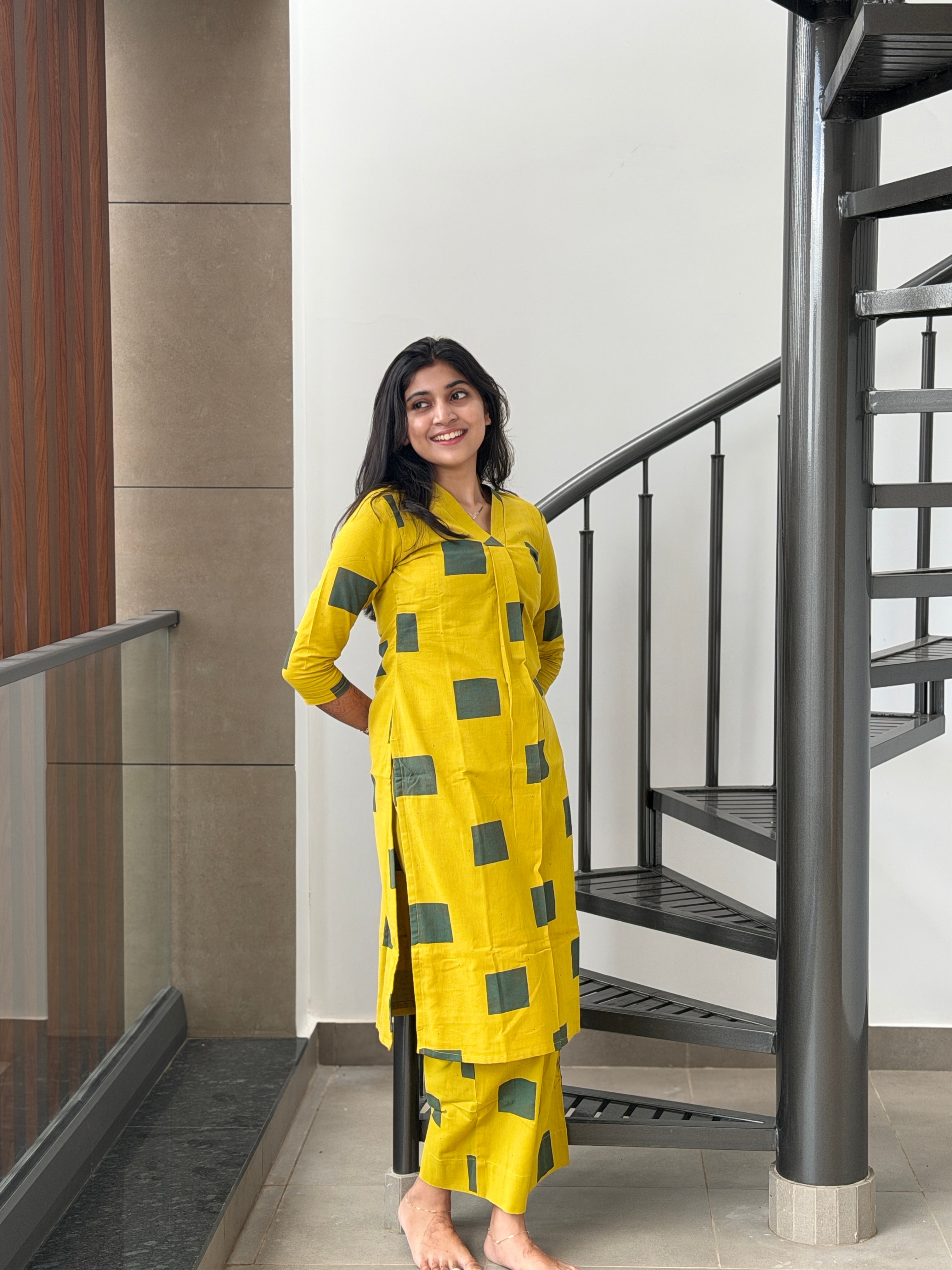 Mustard Kurta Set