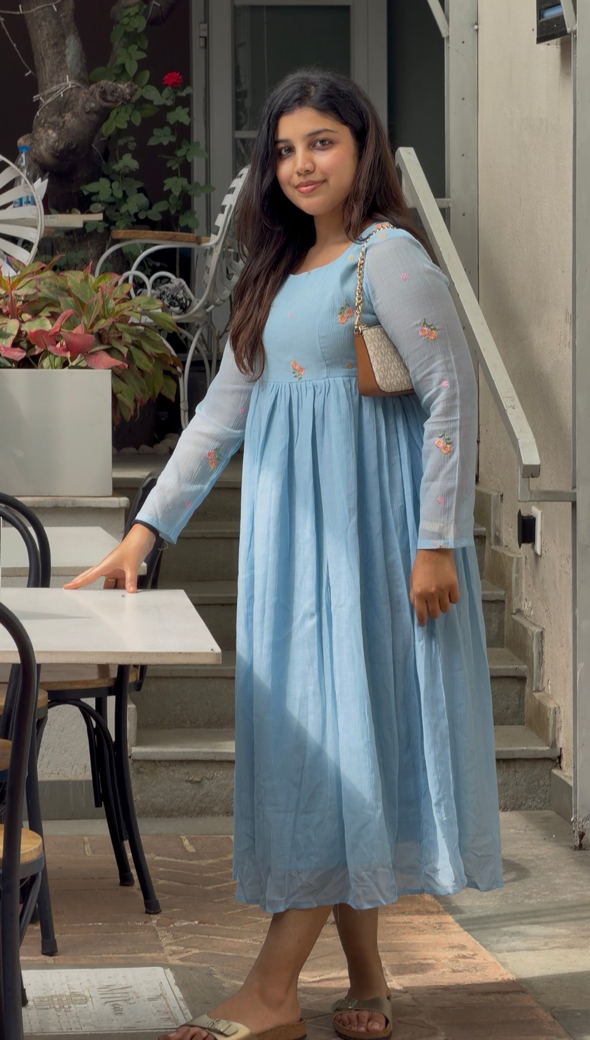 Floral Blue Maxi Dress