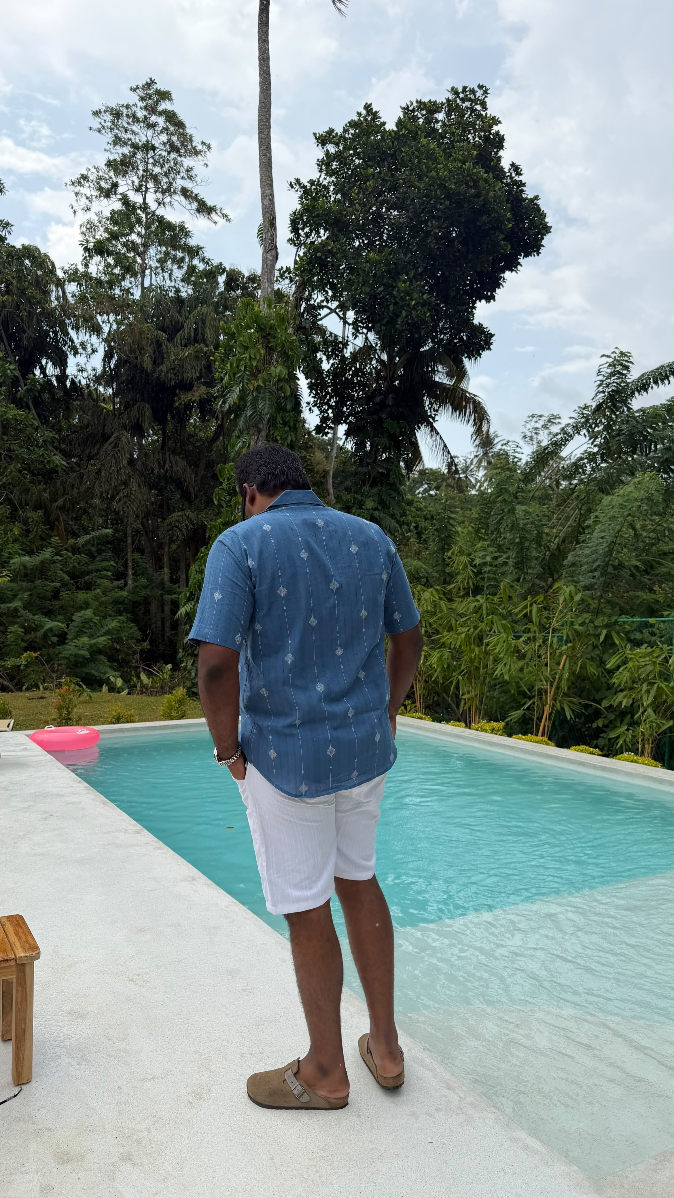 Blue Handloom Halfsleeve Shirt