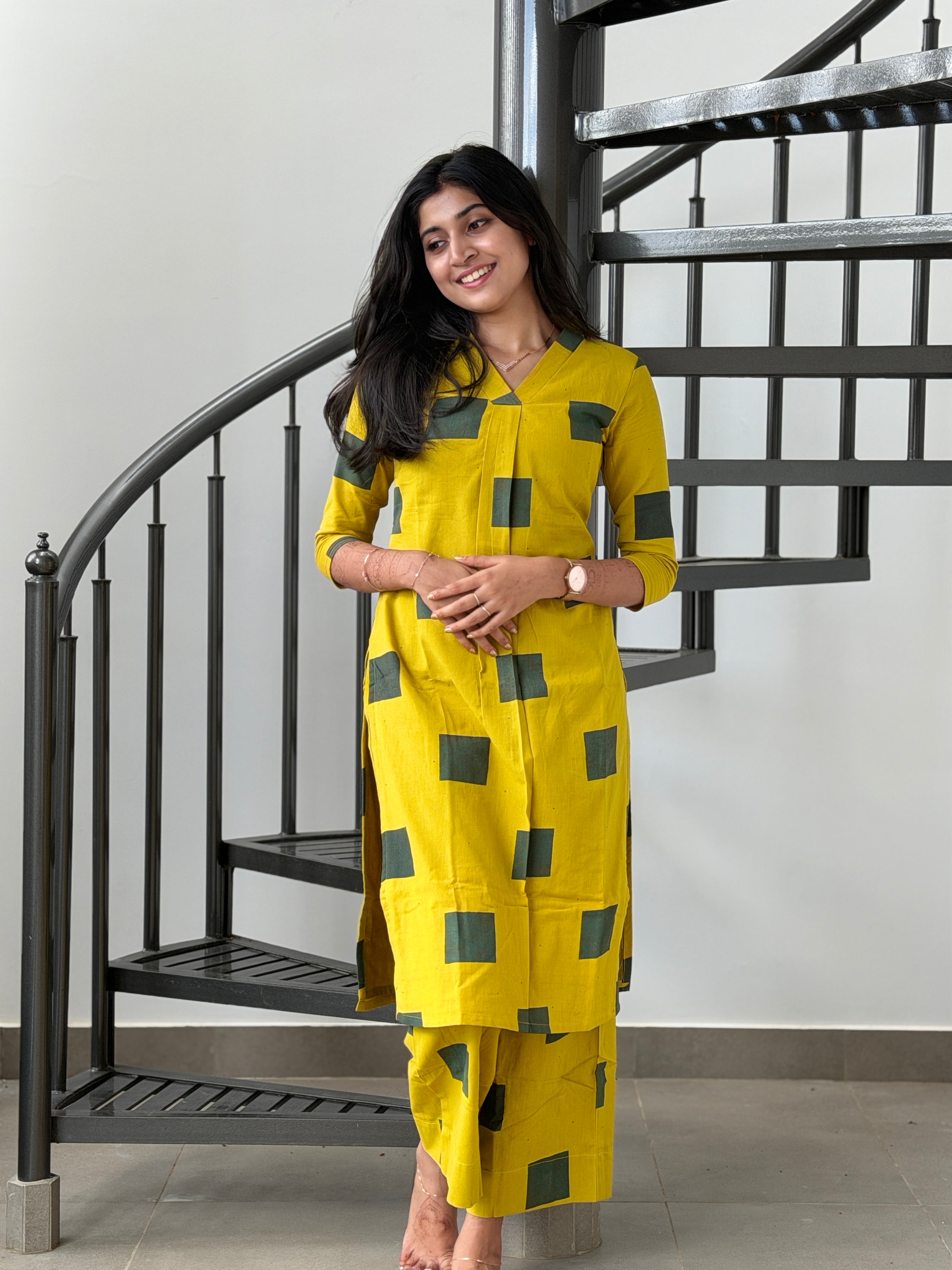 Mustard Kurta Set