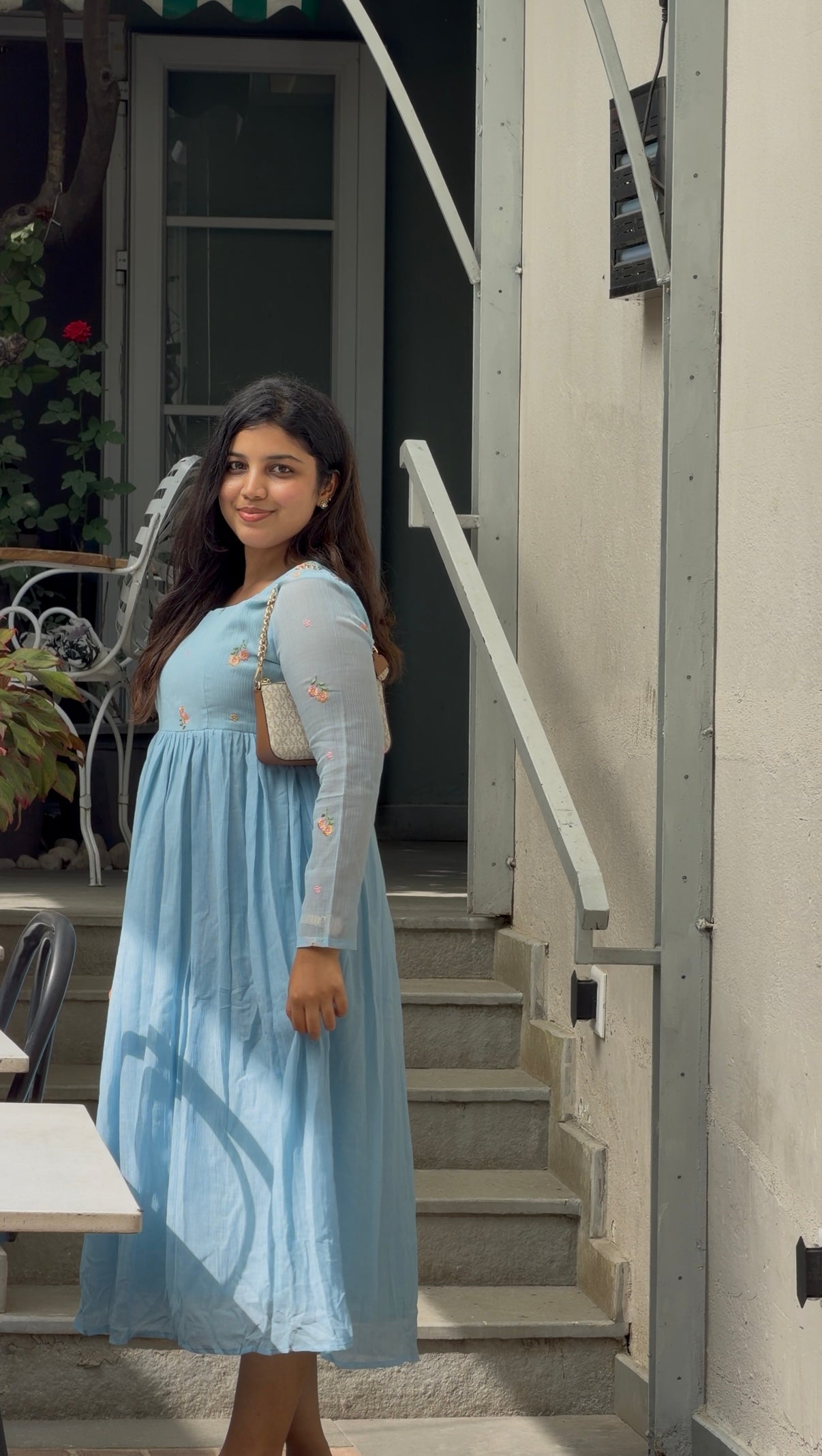 Floral Blue Maxi Dress