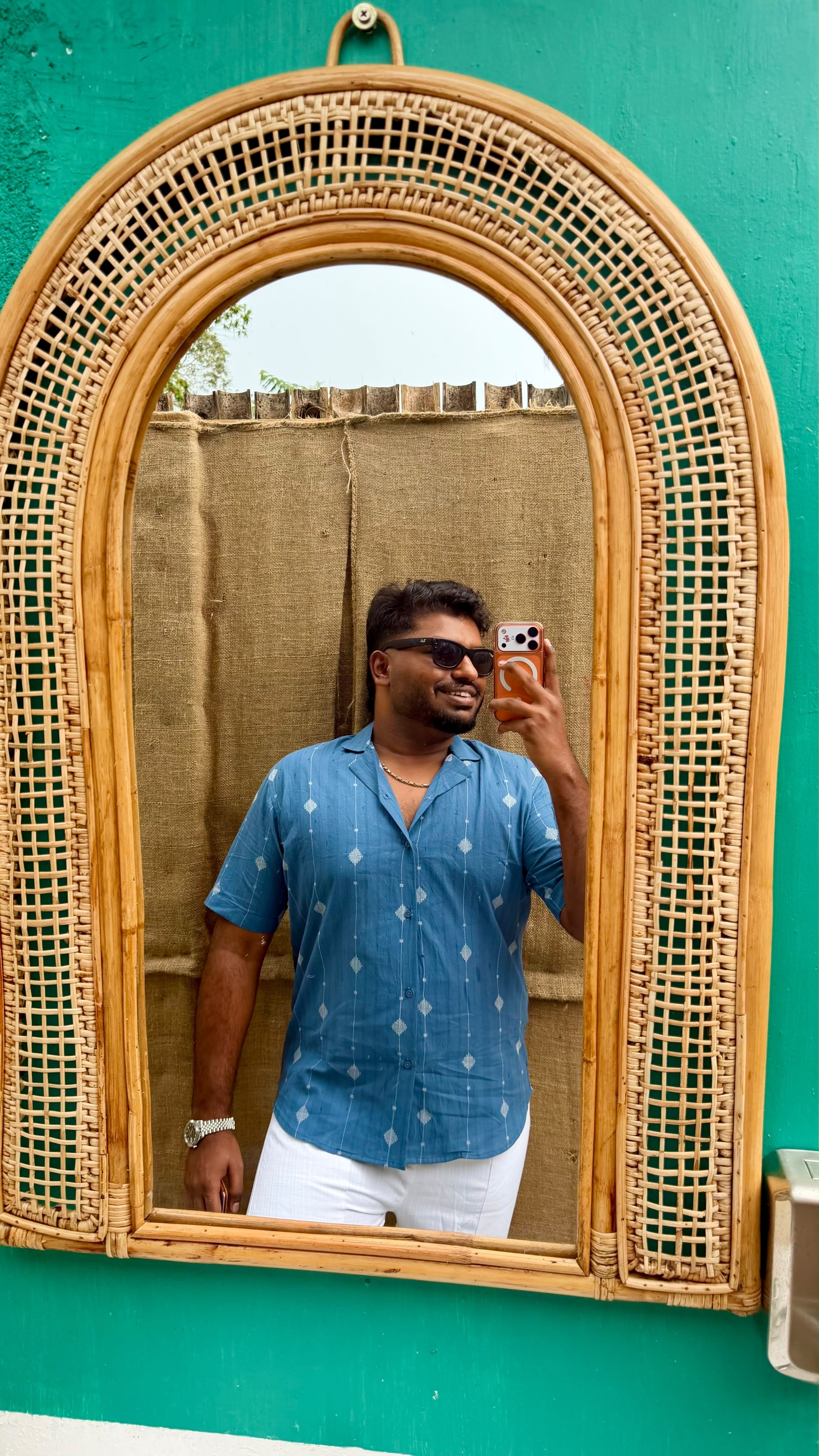 Blue Handloom Halfsleeve Shirt