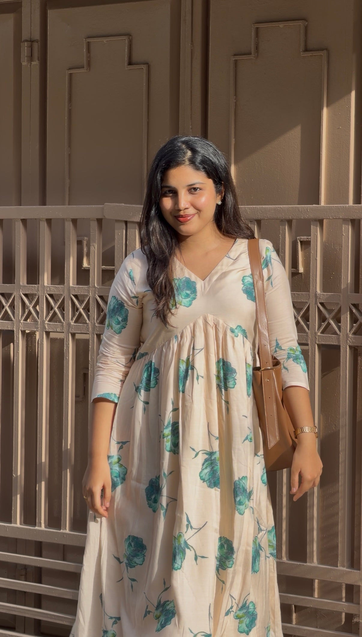 Cream Aliacut Muslin Dress