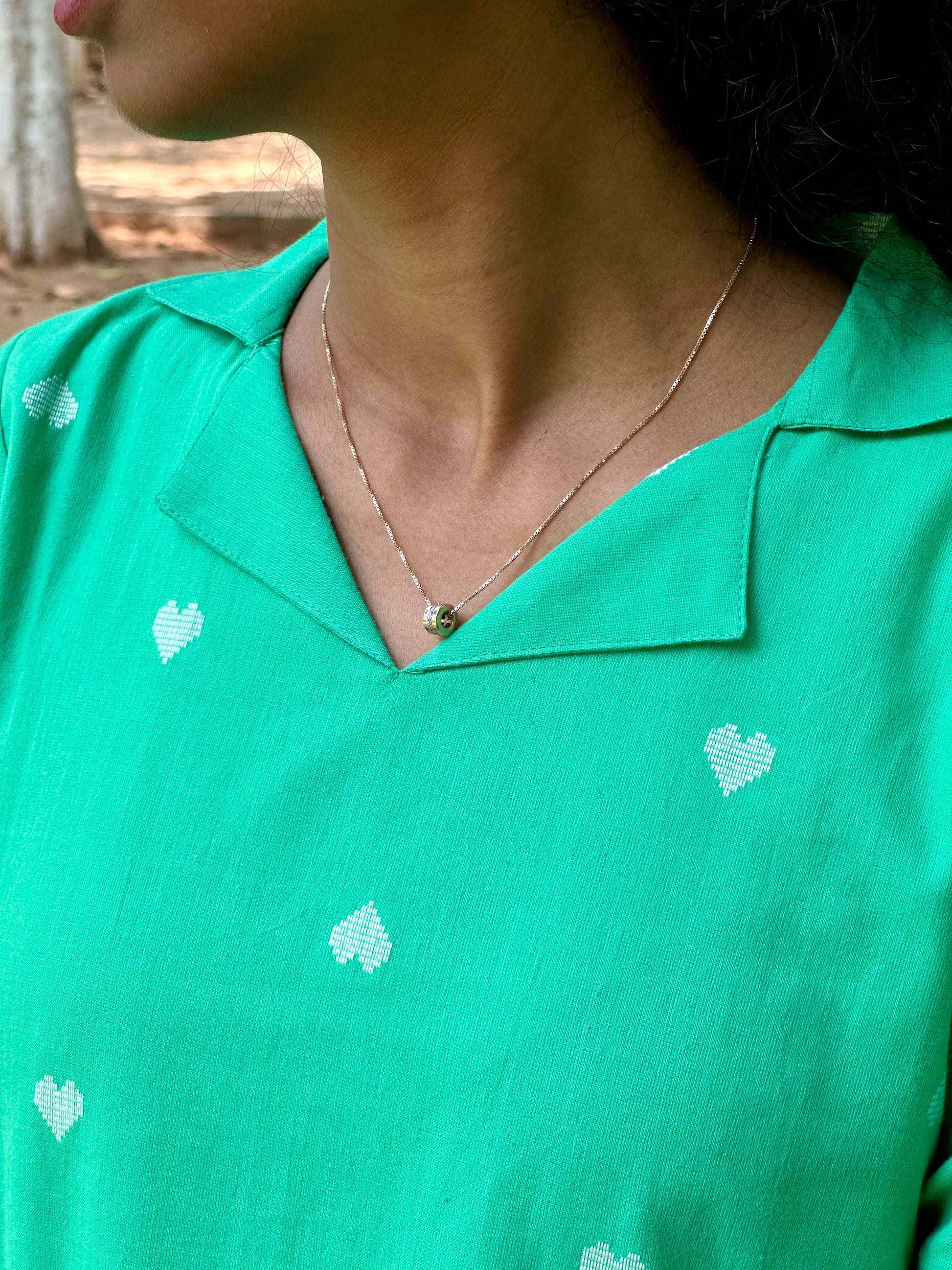 Neon Green Heart Kurta Set