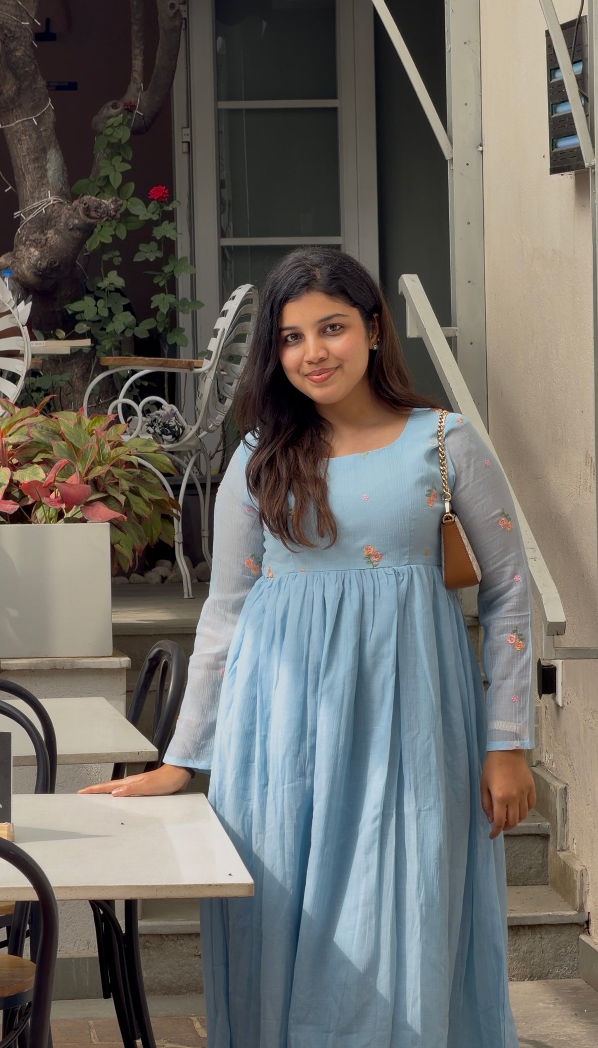 Floral Blue Maxi Dress