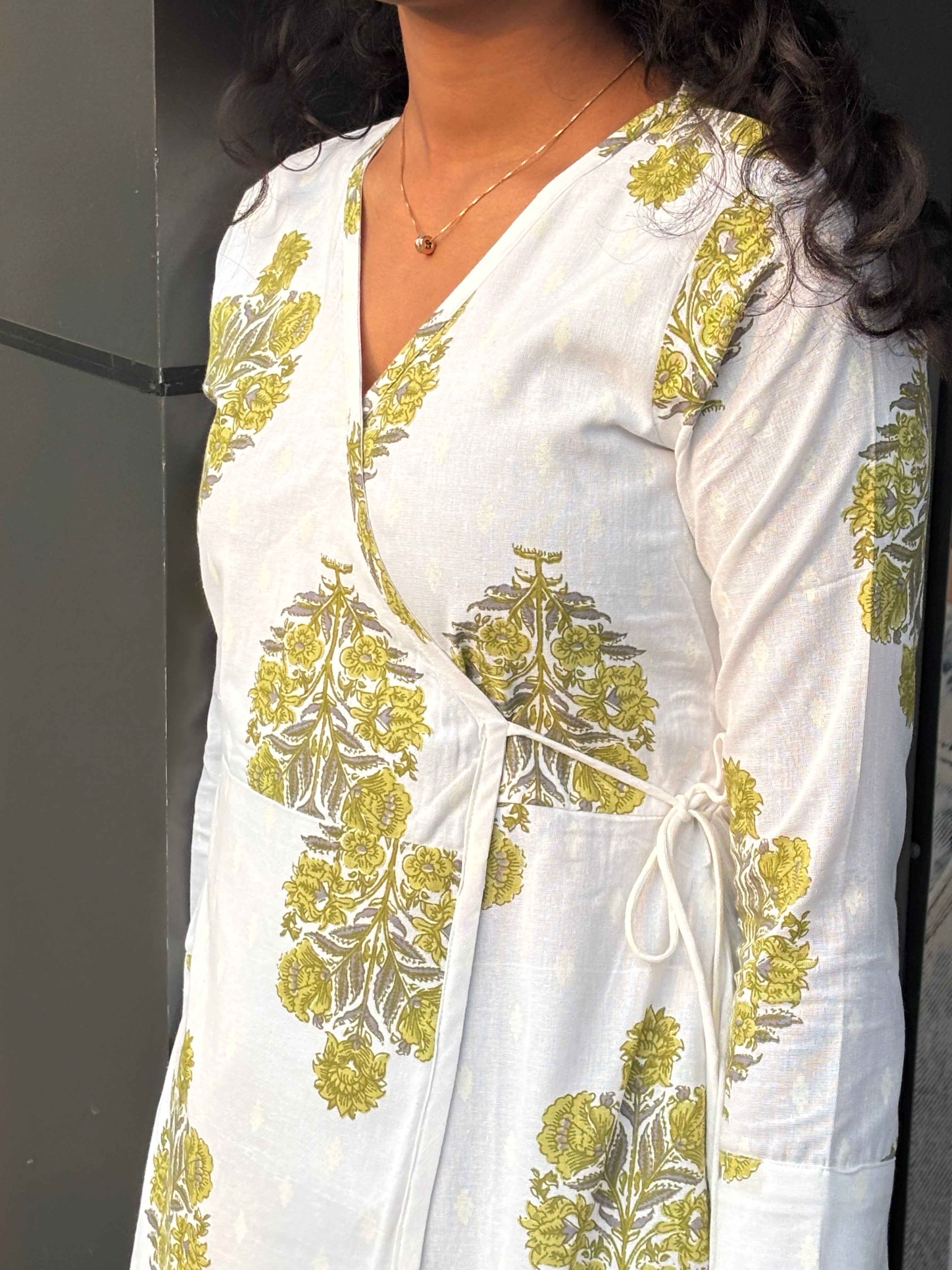 Cotton Motifs Wrap Dress