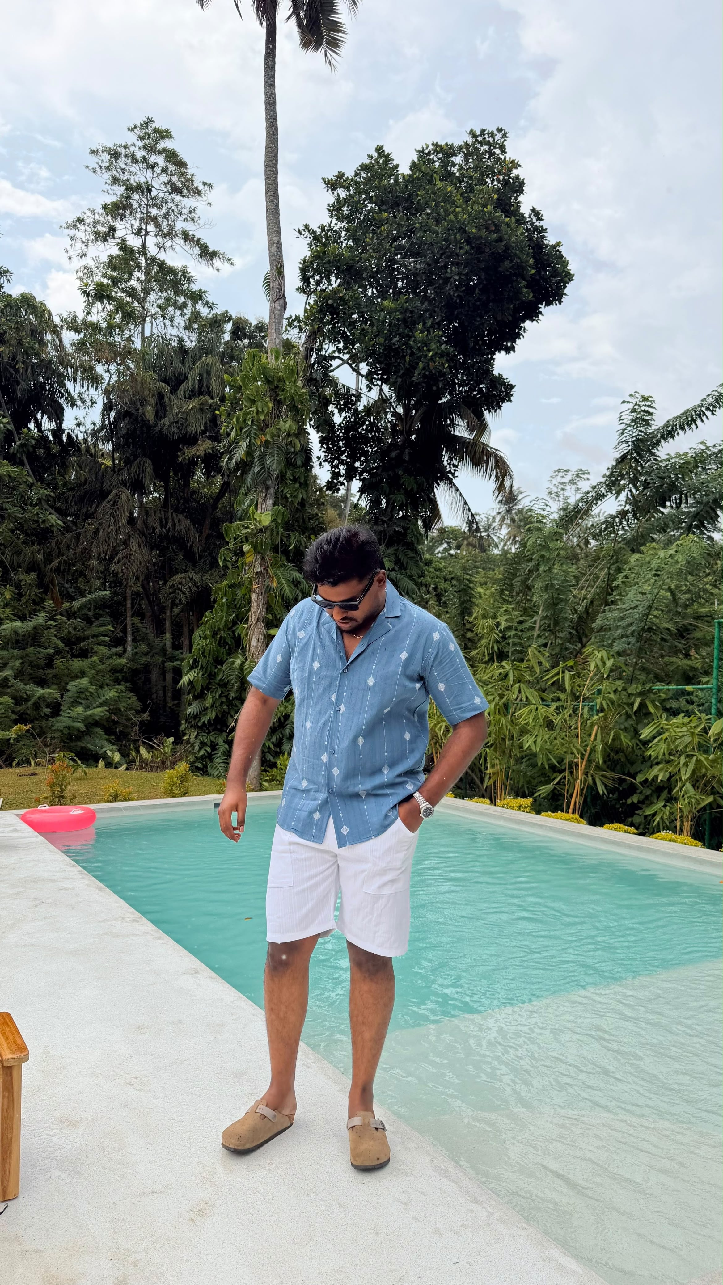 Blue Handloom Halfsleeve Shirt