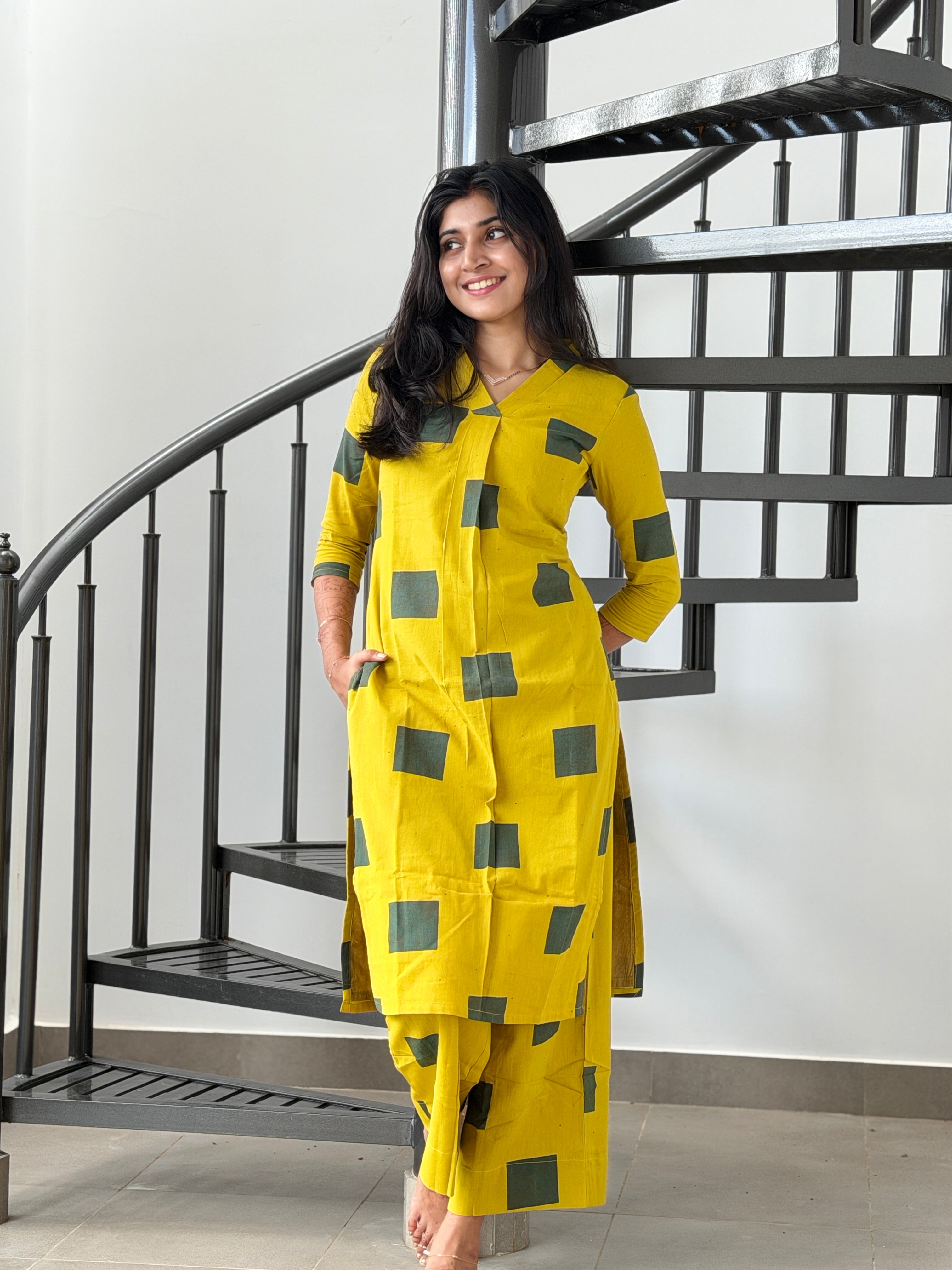 Mustard Kurta Set