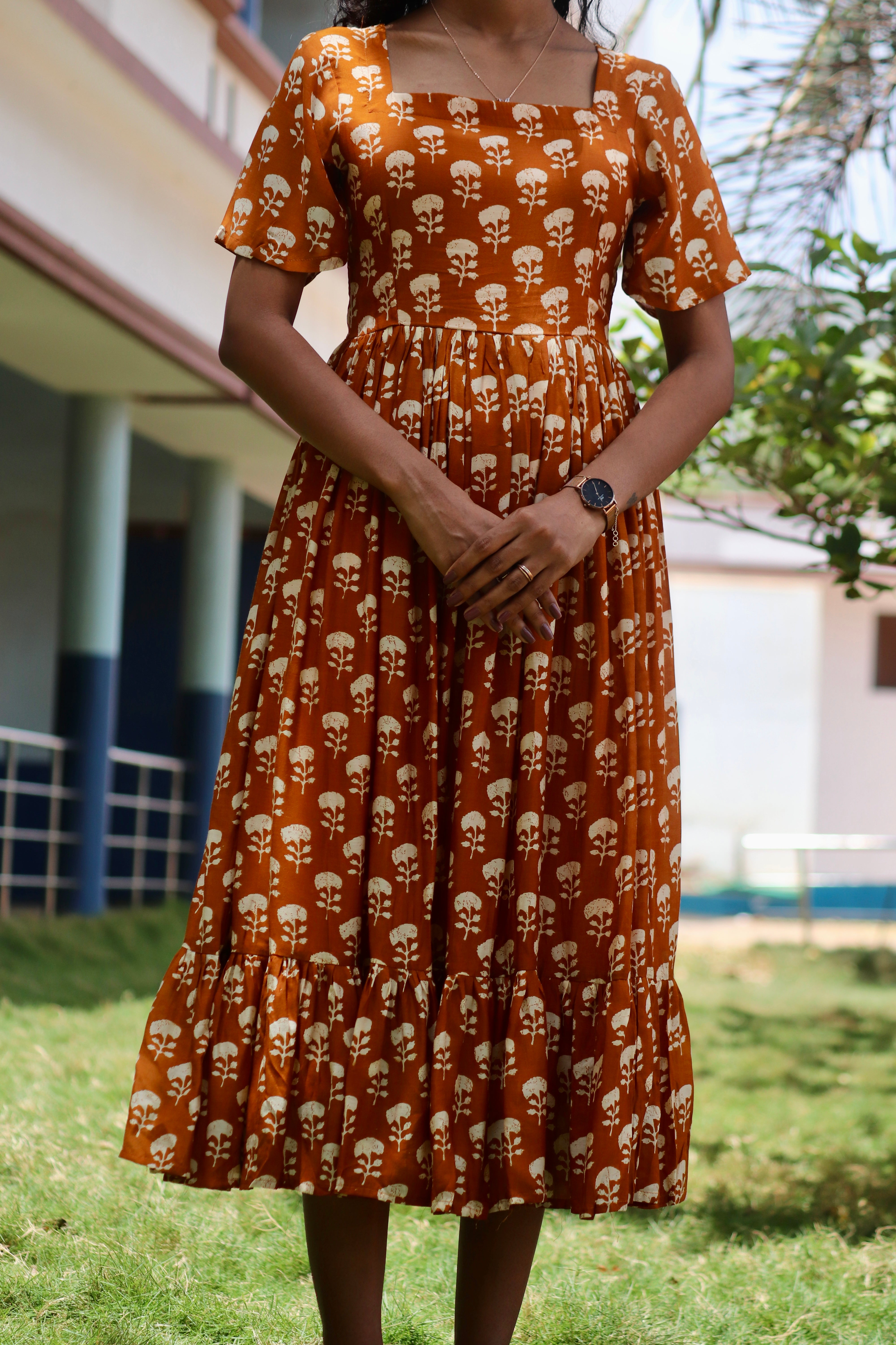 Mustard Muslin Maxi Dress