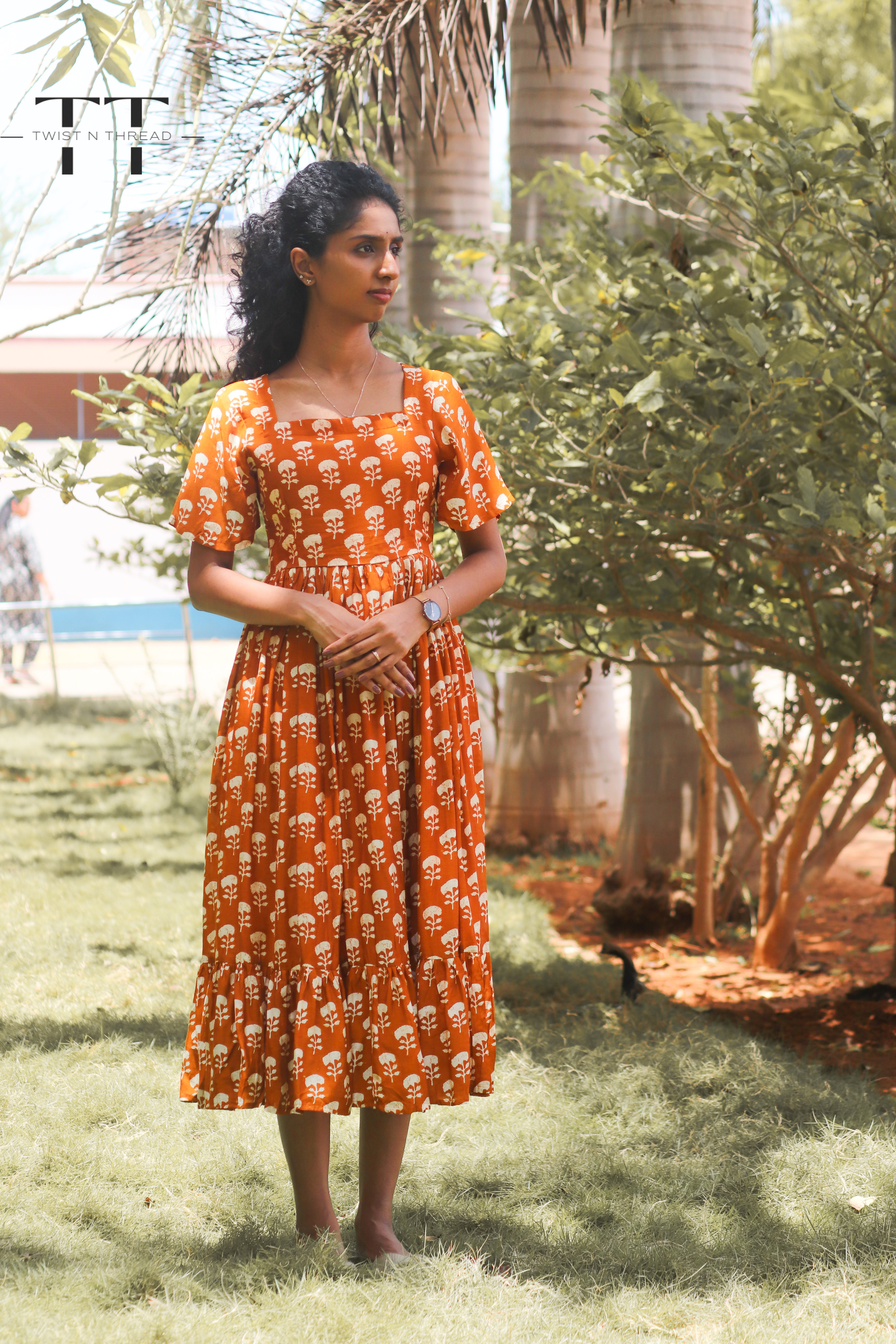 Mustard Muslin Maxi Dress