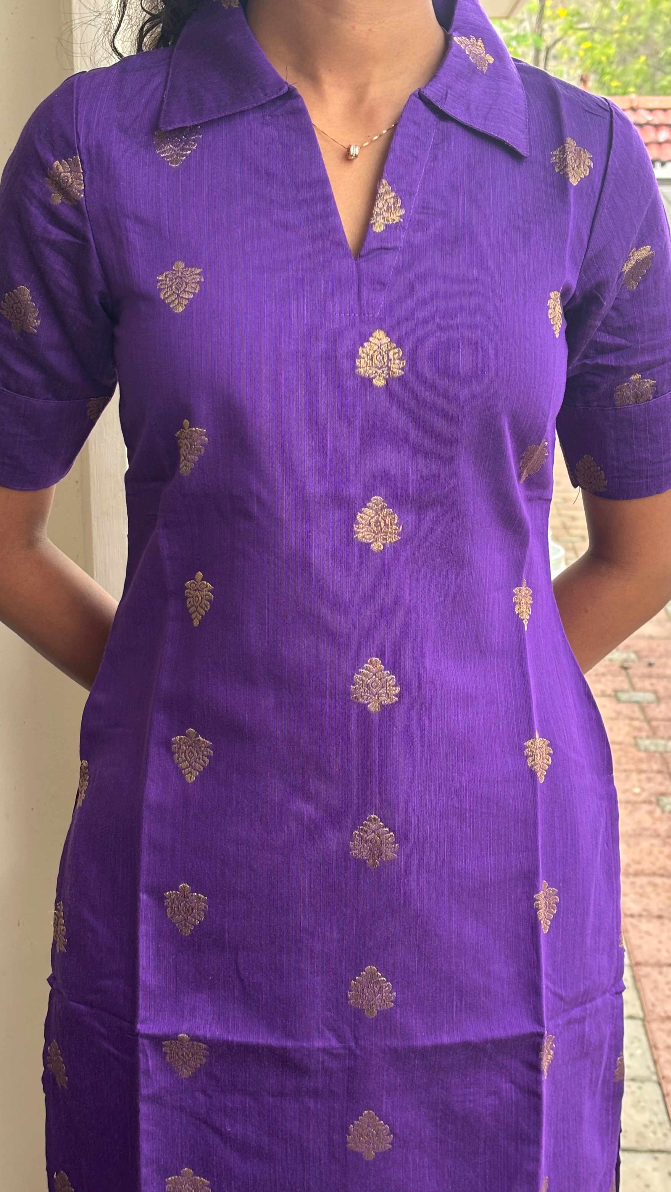 Purple Rawsilk Kurtaset
