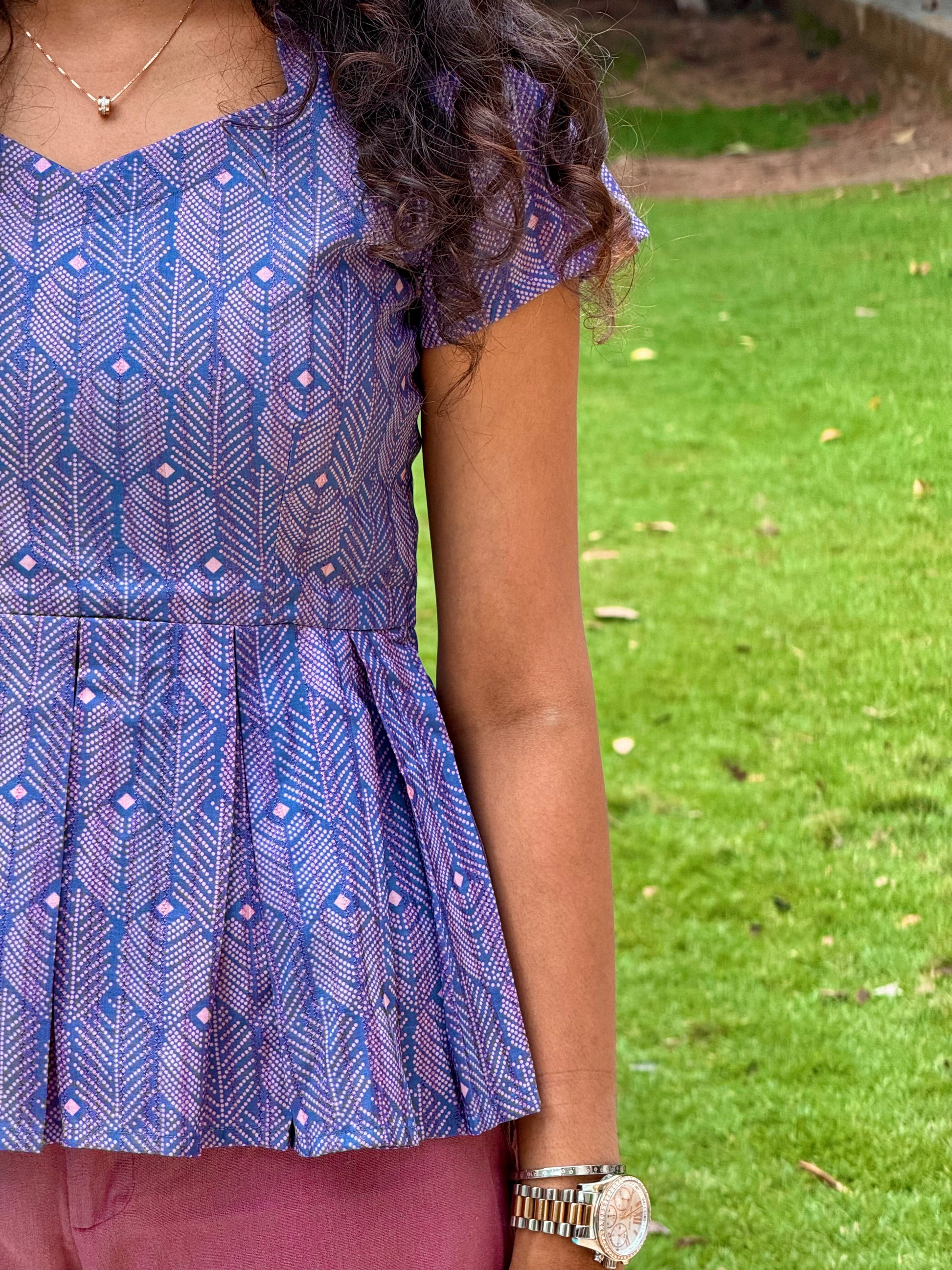 Blue peplum top