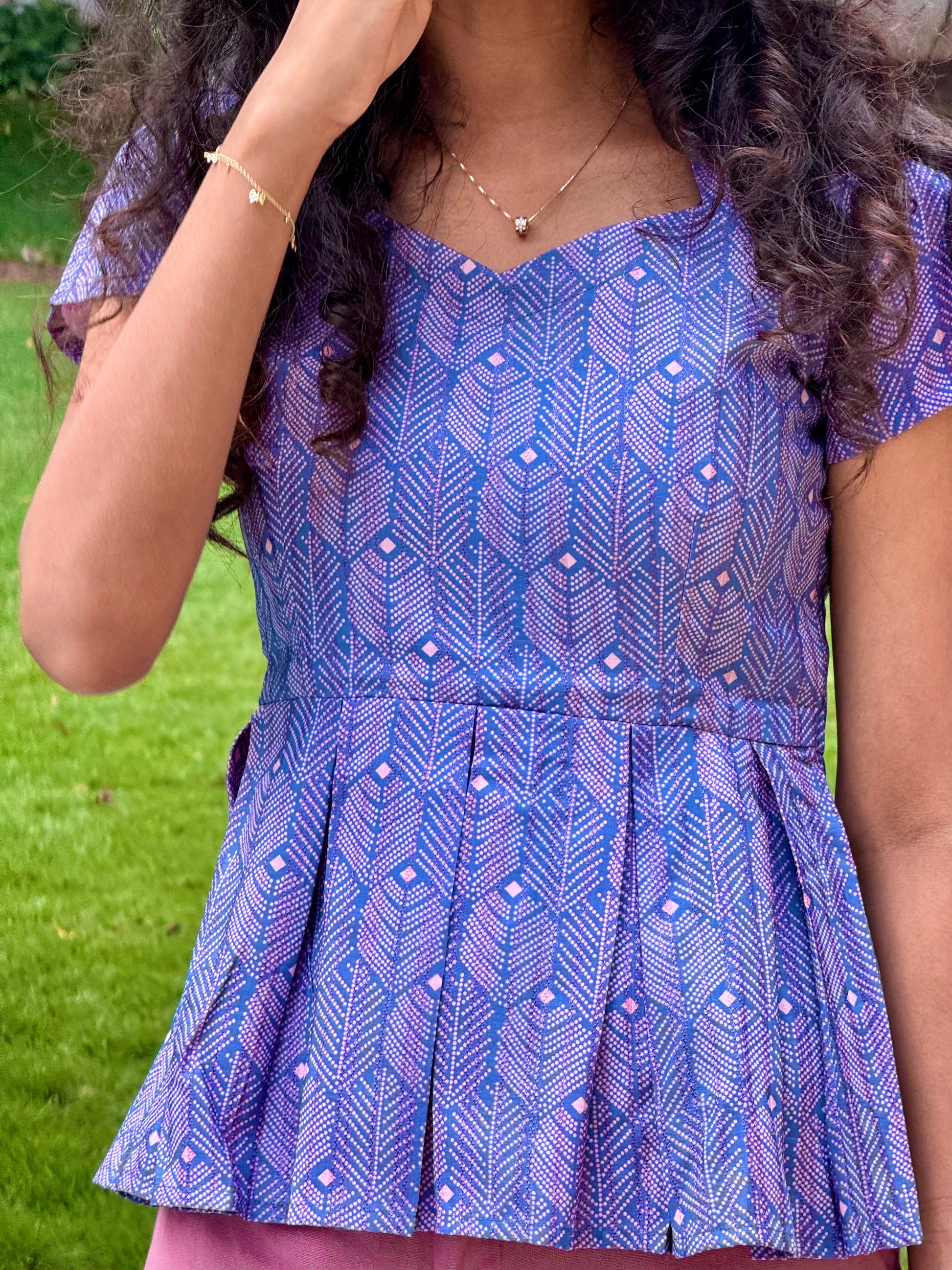 Blue peplum top