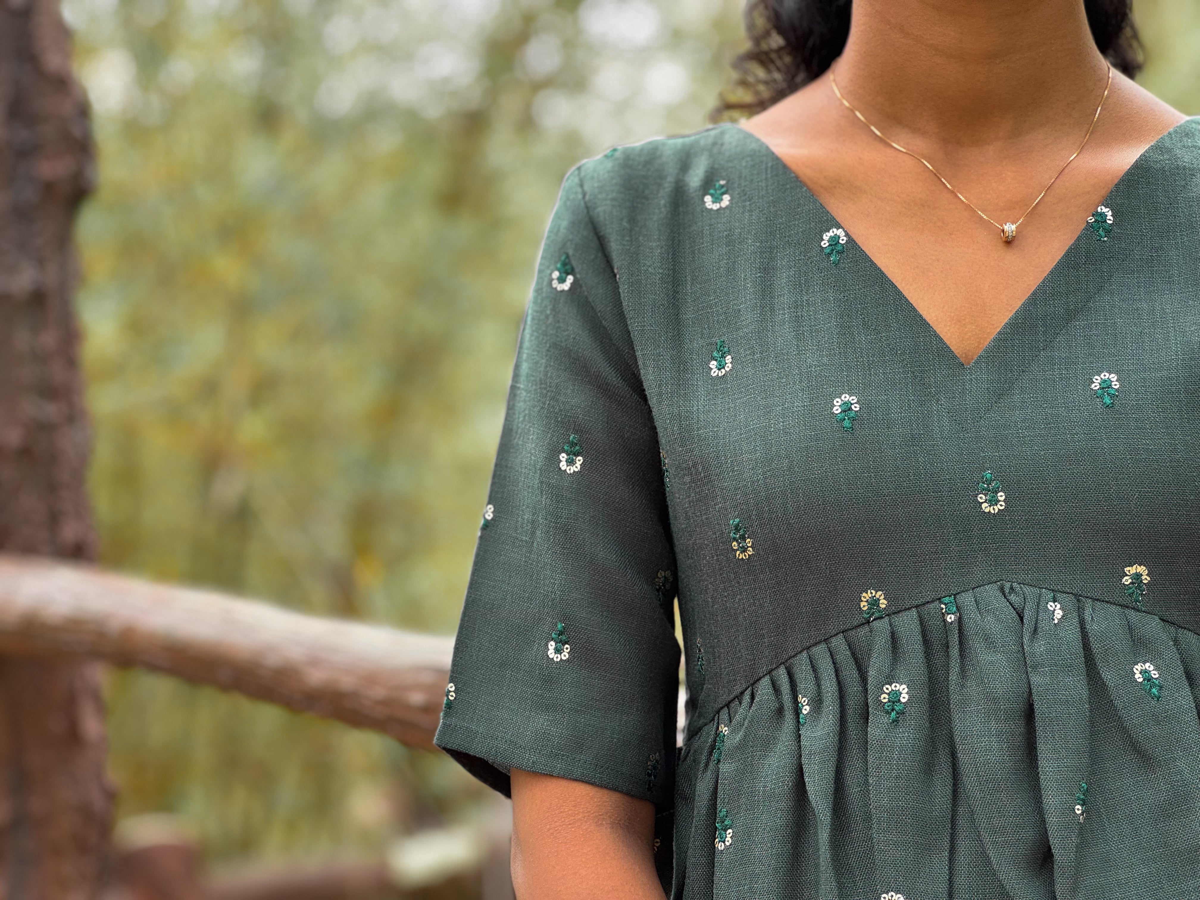 Green Peplum Top
