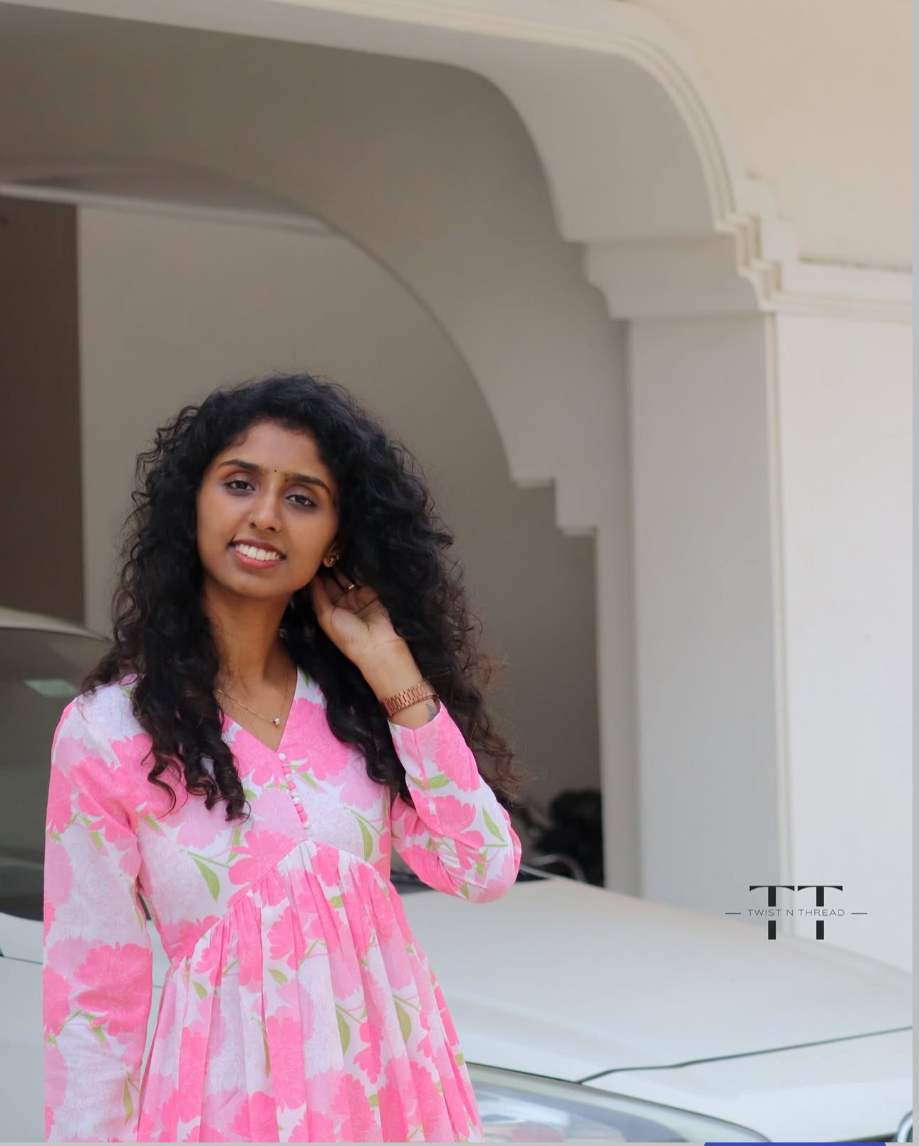 Pink floral Aliacut Dress