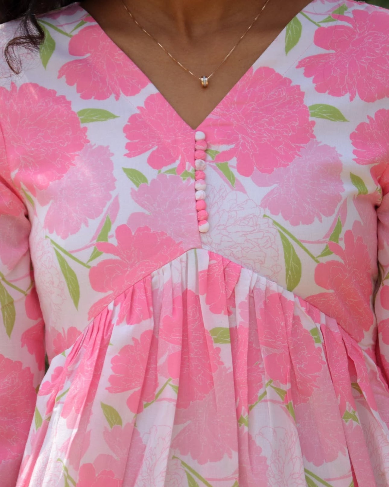 Pink floral Aliacut Dress