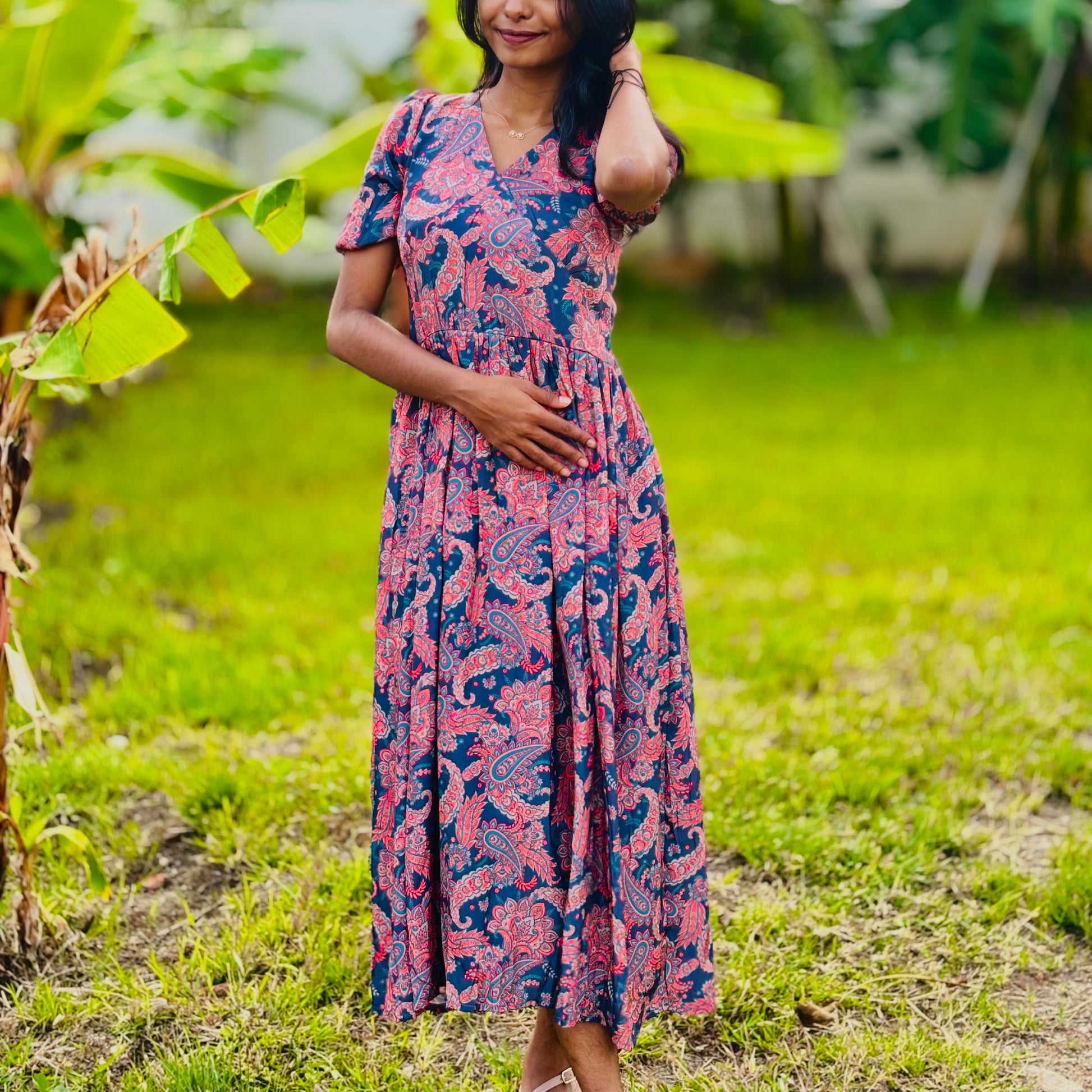 Blue Floral Maxi Dress
