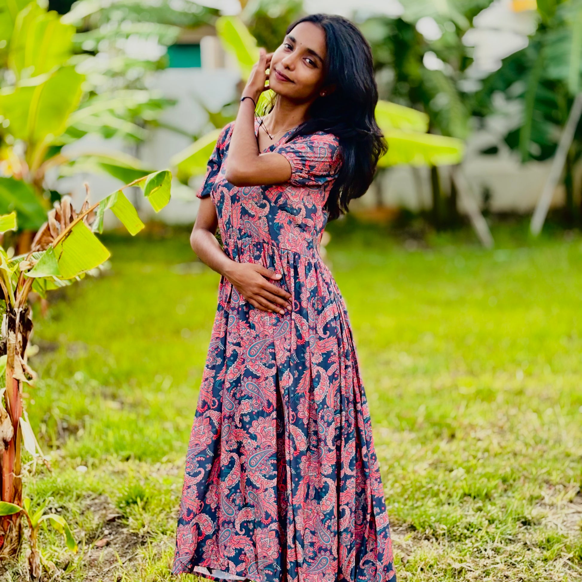Blue Floral Maxi Dress