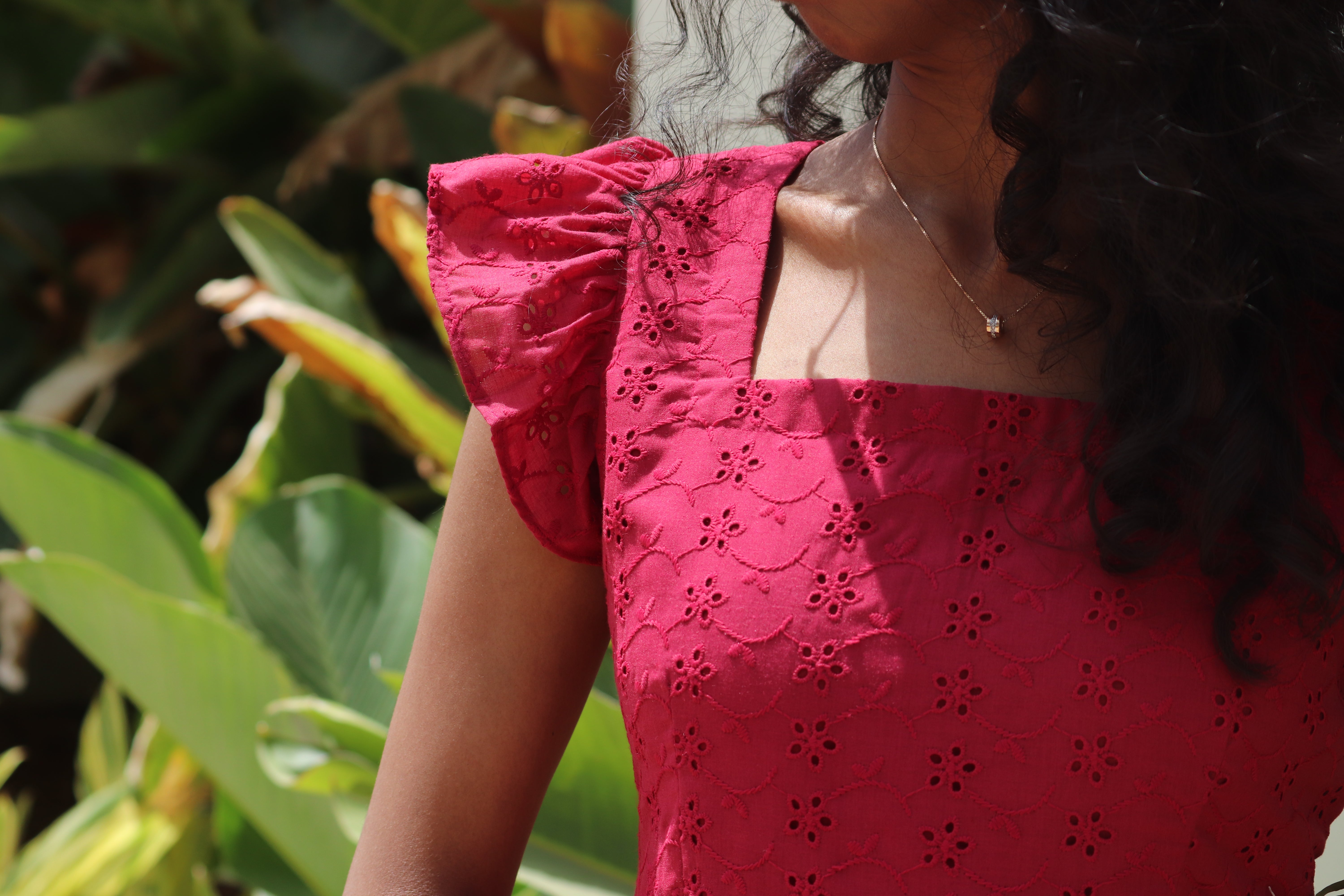 Dark Pink Peplum Top