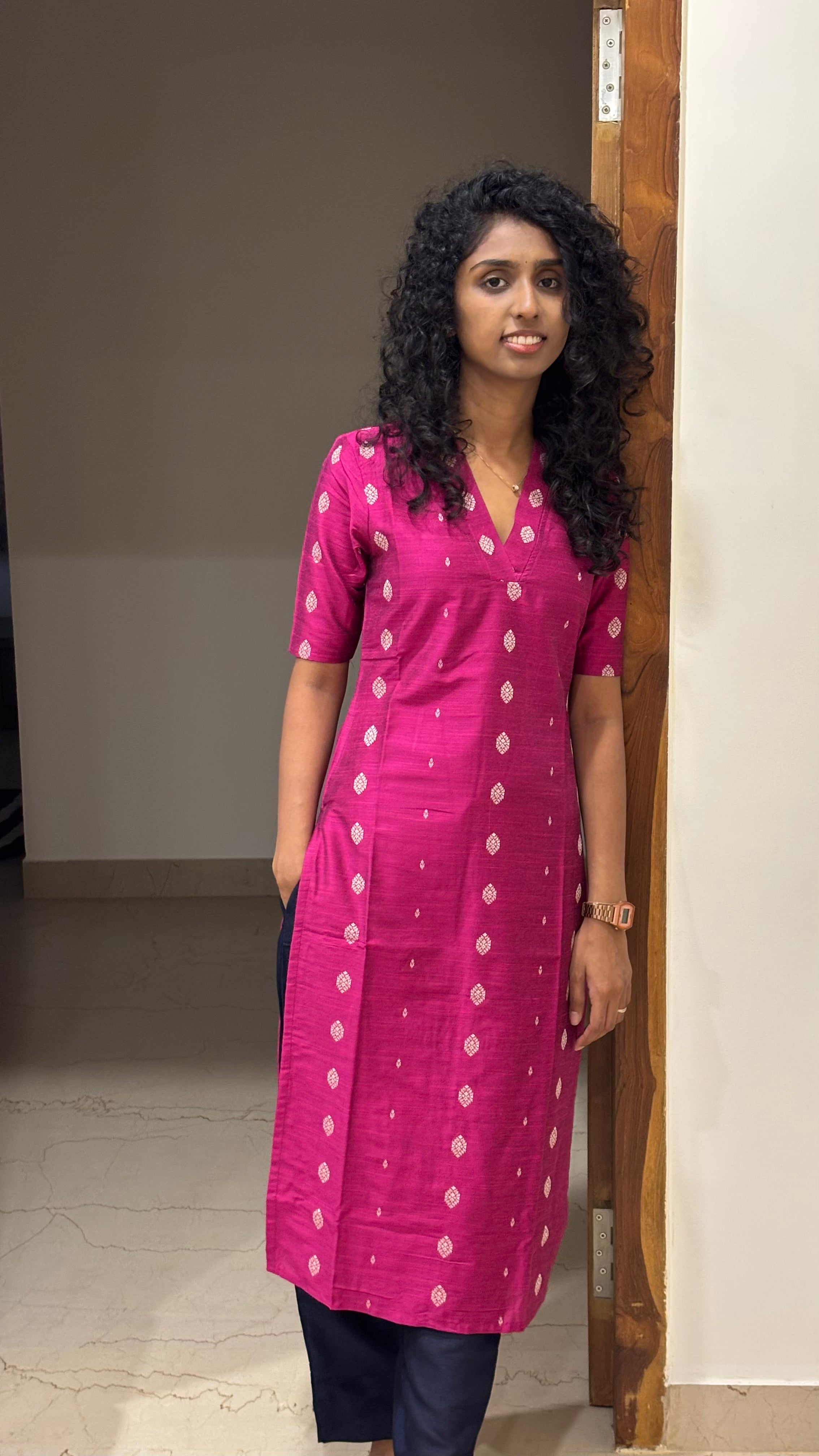 Pink Rawsilk Kurtaset