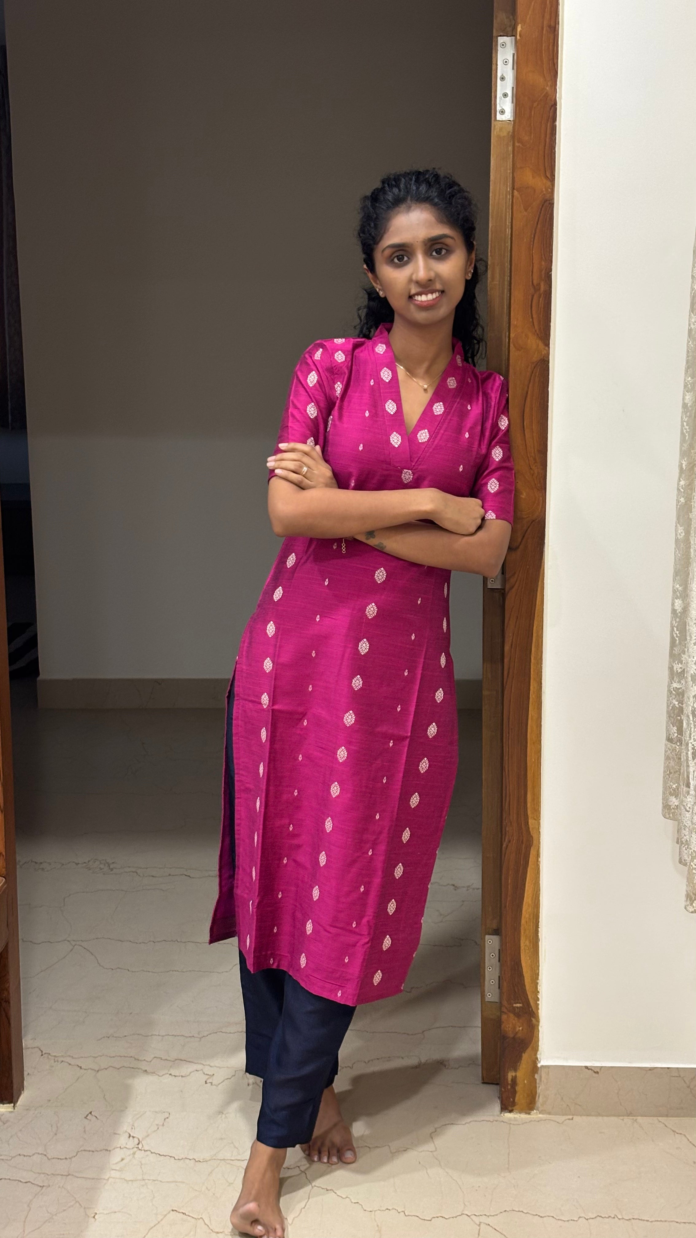 Pink Rawsilk Kurtaset