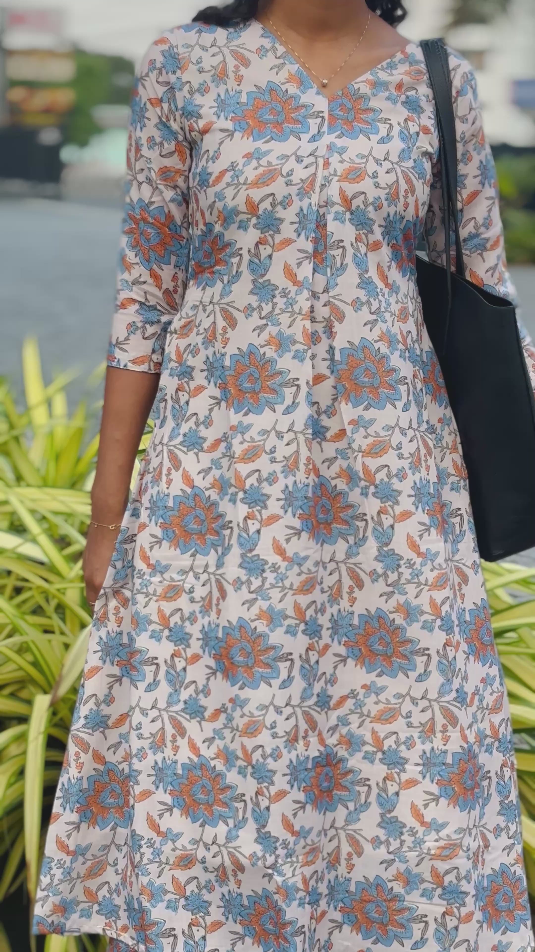 Cream Floral Kurta set