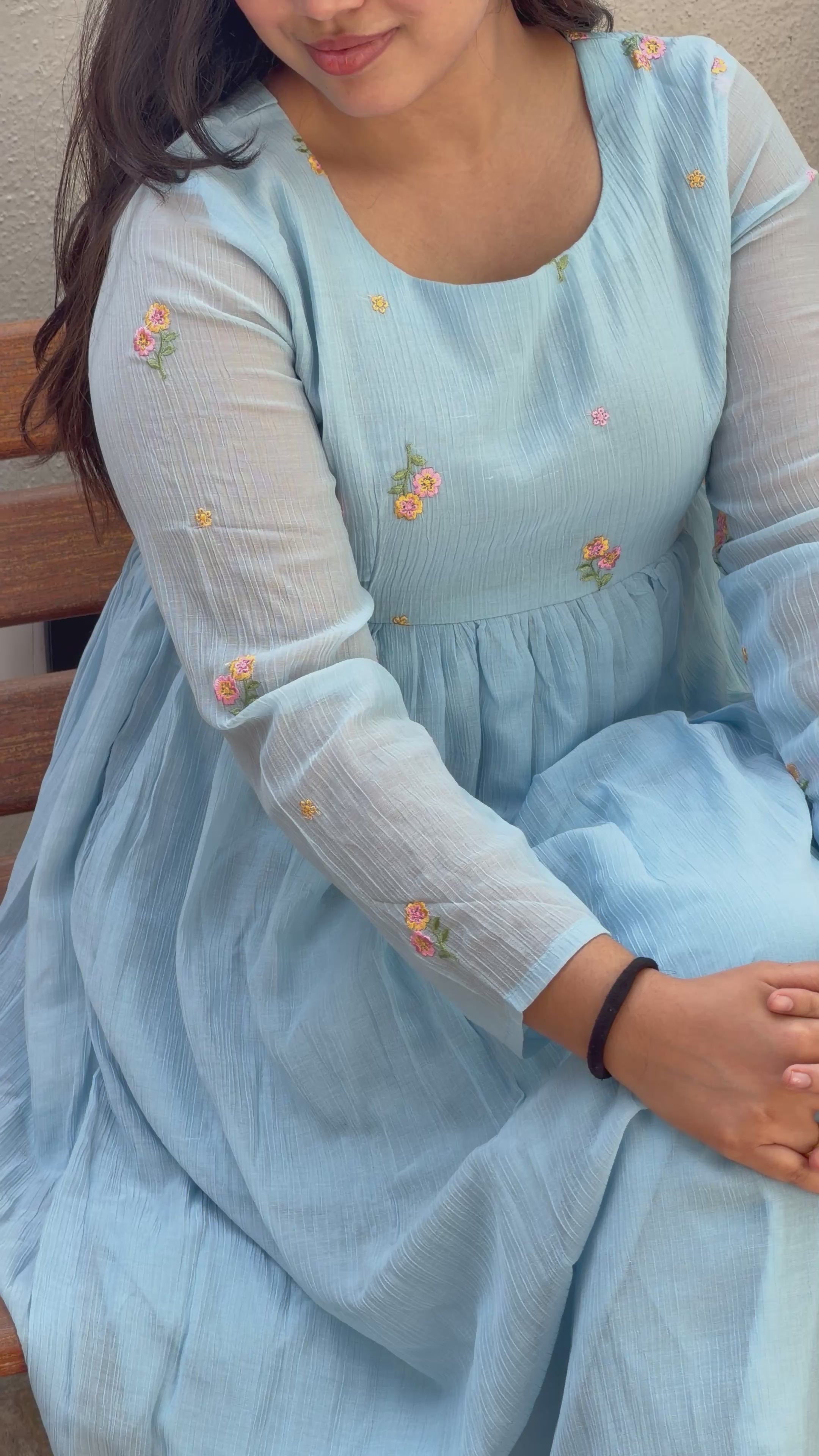 Floral Blue Maxi Dress