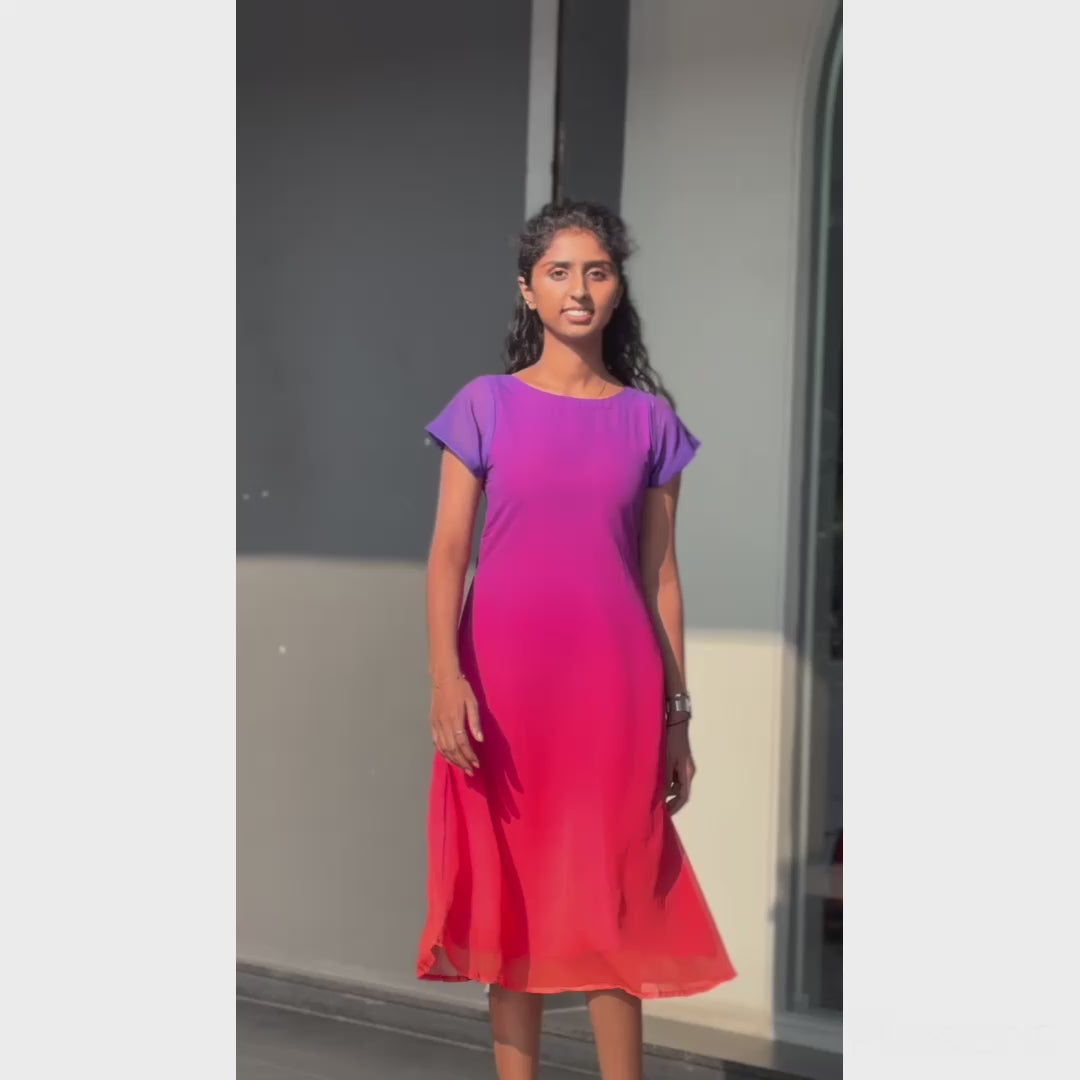 Multicolour Ombree Aline Dress