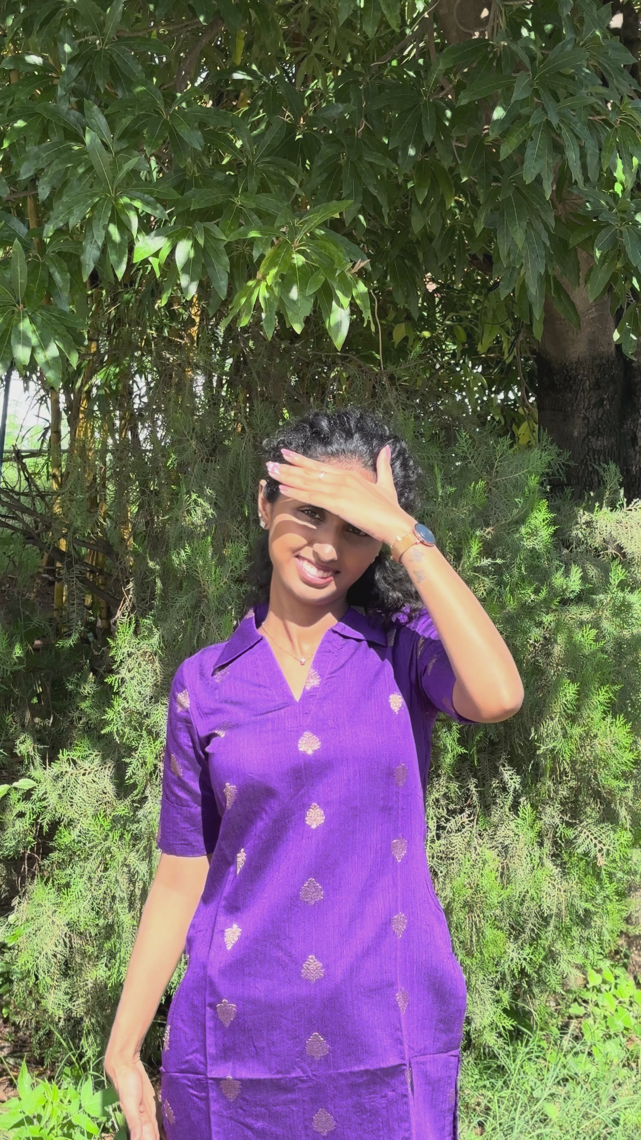 Purple Rawsilk Kurtaset